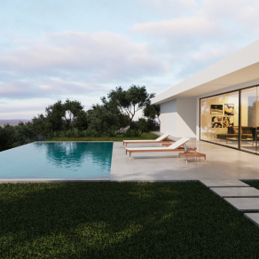 现代极简主义的奢华悠然户外泳池